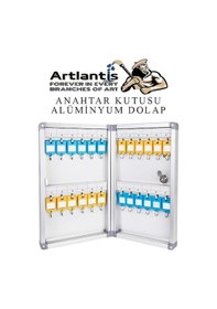 Resim Kilitli Anahtar Kutusu 32 Li 1 Paket Anahtar Dolabı Alüminyum Gövde Otel Otopark Apart Anahtarlık Dolap Gri 