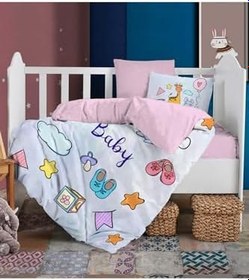 Resim MONOHOME Bebek Nevresim Takımı Giraffe and Rabbit Desenli%100 Pamuk, MONOHOME70168 