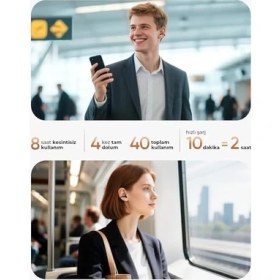 Resim Soundpeats Clip1 Hi-Res Ldac Open-Ear Enc Ows Bluetooth 5.4 Kablosuz Kulaklık Siyah 