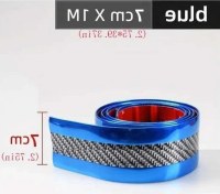 Resim Trendooze Turcoshop11 Universal Pvc Kapı Eşiği Koruyucu, 2.76x39.37in Mavi Karbon Fiber 