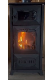 Resim ARISOY Paris 3 Camlı Döküm Kuzine Uyuyan Fırınlı Soba Evinizi Süsler 