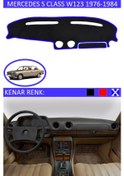 Resim Torpido Koruma Halısı Siyah Kenar Renk Mavi Mercedes S Class W 123 1976-1984 İle Uyumlu 