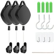 Resim Htc Vive Pro/oculus Rift/oculus Quest Link/oculus Quest 2 Geri Çekilebilir Tavan Kasnağı Vr Kablo Yönetim Sistemi İçin Mftde 3 Adet - Siyah 