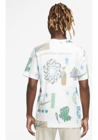 Resim Nike Festival Aop Erkek Beyaz T-shirt Pamuklu Fb9780-100 Beyaz 