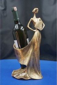 Resim Özel Tasarım Balerin Şaraplık Biblo Heykel Ofis Dekorasyon Ev Dekor Hediyelik Aksesuar 35 Cm Altın 