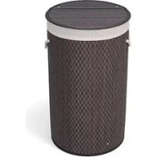 Resim El Yapımı Hasır Katlanır Çamaşır Sepeti Yuvarlak 55 Litre (35CM*35CM*61CM), Doğal Malzemede 