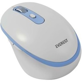 Resim Everest Sm-bt42 Usb Beyaz/mavi 3in1 Bluetooth Ve 2.4ghz Şarj Edilebilir Kablosuz Mouse 