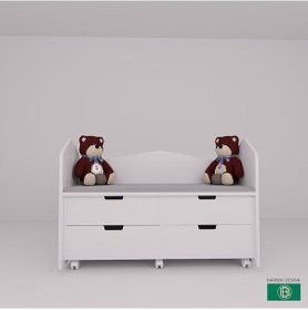 Resim Çocuk Odası Tekerlekli Oturma Yerli Ve Çekmeceli Mobilya 