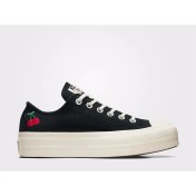 Resim Converse Siyah Kadın Deri Lifestyle Ayakkabı A08862C Chuck Taylor All Star Lı 