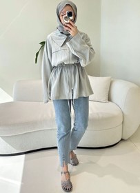 Resim Miso Tünel Detaylı Oversize Kap - Mint Yeşili 