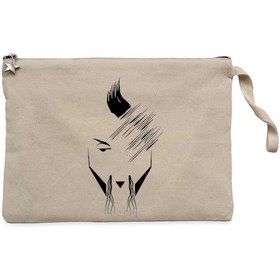 Resim Hayko Cepkin Portre Krem Clutch Astarlı Cüzdan / El Çantası - Krem 