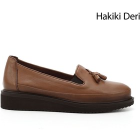 Resim GÖNDERİ(R) Kadın Taba Antik Dolgu Taban Püsküllü Hakiki Deri Ayakkabı 