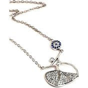 Resim Nazar Boncuklu Gümüş Semazen Figürlü Kolye 