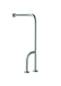 Resim Paslanmaz Engelli Yer Duvar Baston Ayak Tutunma Barı 75x75x30 Gri 