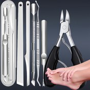 Resim 6 adet Ağır Hizmet Tırnak Makası Seti, Eğik Kavisli Bıçak Tırnak Makasları, İçe Girmiş Tırnaklar ve Tırnaklar için, Geniş Çene, Uzun Sap, Kavisli Bıçak ve Sıçrama Korumalı Tasarım, Yaşlılar, Erkekler, Kadınlar için Eğik Tırnak Makasları 