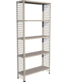 Resim Rafburada® 5 Katlı Galvaniz Tel Kafes Çelik Raf. Dekoratif Raf 