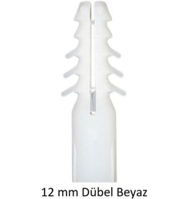 Resim Dübel, 12 mm Plastik Beyaz Dübel 250 adet 