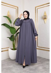 Resim Nevayla Moda Ön Ve Arka Robalı Ferace - Gri / F0142 Gri 