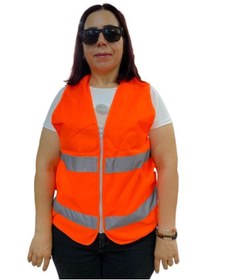 Resim Skygo Fermuarlı Turuncu İkaz Yeleği XL Beden 59 cm 