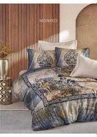 Resim Clup Cotton Çift Kişilik Pamuk Saten Nevresim Takımı Monreo Mavi Diğer 