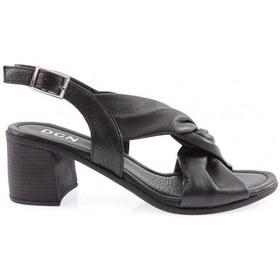 Resim Dgn 15-01 23y Kadin Büzgülü Çapraz Bantli Topuklu Sandalet 15-01-2183-R1534 Siyah 