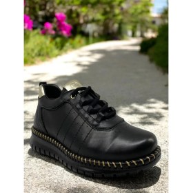 Resim Mammamia D25YA-3275 Siyah Kadın Sneaker Deri Tam Ortopedik Casual Günlük Ayakkabı 