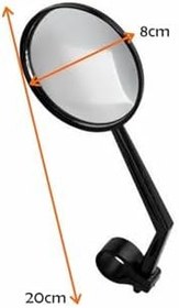 Resim 2 Adet Bisiklet Aynası Geniş Açı 20 Cm Uzunluk 8 Cm Ayna Çapı Ayarlanabilir Güvenli Sürüş Aynası 