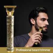 Resim Erkekler için T-Bıçaklı USB Şarj Edilebilir Trimmer - Altın Ejderha Tasarımı, Saç, Sakal ve Vücut Tıraşı için Mükemmel - Tarak Eklentisi Dahil, Kişisel Bakım ve Berber Kullanımı için İdeal, Kişisel Bakım Aracı | Şık Trimmer | Dayanıklı Trimmer, Elektrikli Tıraş Makinesi 