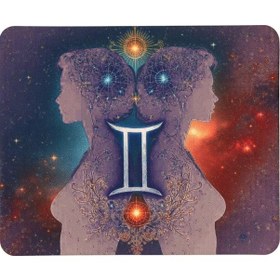 Resim İkizler Burcu Desenli Kaymaz Taban Optik Bilgisayar Notebook Burç Mouse Pad Burçlar Mauspad 17x 21cm 