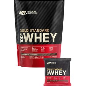 Resim 100% Whey Gold Standard Çikolata Aromalı 465g 15 Servis Yüksek Protein Tozu - 100% Whey Gold Standard Çikolata Aromalı Şase 31g 1 Servis çikolata 