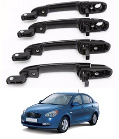 Resim ZENON Hyundai Accent Era Dış Kapı Kolu Dışarıdan Kapıyı Açma Kolu 4 Kapı Için 4'lü Set Takım Halinde 