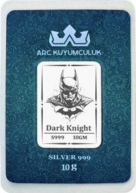 Resim Cesur Karakterli Süper Kahraman Batman Temalı Hediyeye Özel 10 Gram 999 Ayar Gümüş Külçesi-695 