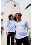 Resim AC&Co / Altınyıldız Classics Lacivert Slim Fit Dar Kesim Yan Cepli Pamuklu Esnek Çocuk Chino Pantolon Lacivert 