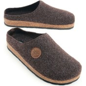 Resim Gezer Kışlık Mantar Taban Ev Bahçe Rahat Taban Erkek Terlik Kahve 