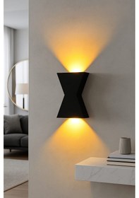 Resim 3d Design Zaman Pilli Dekoratif Duvar Aydınlatması Aplik Gece Lambası 1 Adet Siyah 