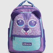 Resim Mor Kaukko Kids L5144 Cute Face Tiger Mor Sırt Çantası 