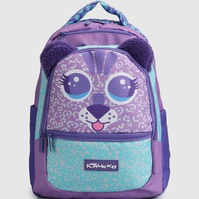 Resim Mor Kaukko Kids L5144 Cute Face Tiger Mor Sırt Çantası 