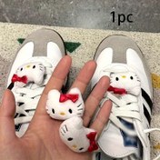 Resim Lisanslı 3D Merhaba Kedi Peluş Ayakkabı Bağcığı Tokası - 1 Adet - Spor Ayakkabılar, Prenses Ayakkabıları ve İmitasyon Deri Ayakkabılar için Dekoratif Aksesuarlar - Sevimli Karikatür Tasarımı - Merhaba Kedi Sevginler için İdeal Hediye 