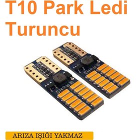 Resim EROĞLU OTO Dipsiz T10 Park Ledi 24 Turuncu Smd Led Iç Tavan-park-plaka Ledi 