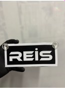 Resim Siyah Renk Üzeri Beyaz Renk Reis Yazılı Vantuzlu Cam Süsü 