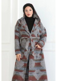 Resim Winter Desen Oduncu Kuşaklı Kap / Bordo - F0505 Bordo 