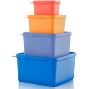 Resim Tupperware Kare Saklama Kabı 4’Lü Çok Amaçlı Kutu Renkli Çok Renkli 