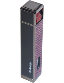 Resim Parmida Tek Torch Pürmüz Gunmetal-kırmızı Desenli Metal Puro Çakmağı 