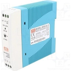 Resim Mean Well MDR-020-12 12VDC 1.67AMP Dın Rail Güç Kaynağı 