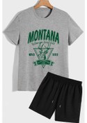 Resim Montana Şort T-shirt Eşofman Takımı Gri 