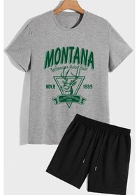 Resim Montana Şort T-shirt Eşofman Takımı Gri 