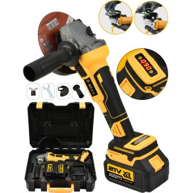 Resim Jetvolt Profesyonel 21V 2.0AH Çift Akülü 10 Pilli Kömürsüz Şarjlı 125MM Avuç Taşlama - Sarı 