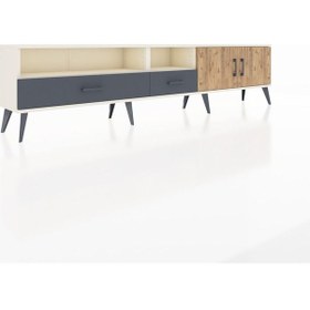 Resim Arges Tv Ünitesi 3 Raflı 2 Çekmeceli 2 Kapaklı 220x30x51 Aytaşı-çam/antrasit Atlas Çam/antrasıt - Aytası 