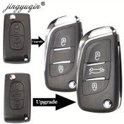Resim Jingyuqin CE0523 Modifiye Açma Kapama Anahtar Kılıfı Yedek Parçası Citroën C2/C4/C5 Berlingo/Xsara Picasso ve PEUGEOT 306/407/807/Partner için - 2-Düğmeli Kilitle/Kilidi Aç & Bagaj Açma, Boş Anahtar Bıçağı (Pilsiz/Transponder Yok), Dayanıklı Siyah Plastik, VA2/HU83 Uyumlu, Araç Güvenliği Geliştirme | Şık Araç Aksesuarı | Yüksek Kaliteli Yüzey İşlemi, Araba Anahtarı Koruyucu 