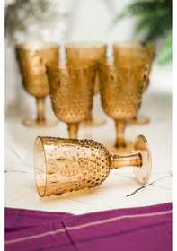 Resim Akrilik Bal 6'lı Kadeh & Su Meşrubat Kahve Yanı Bardağı 450 Ml Cam Değildir Diğer 